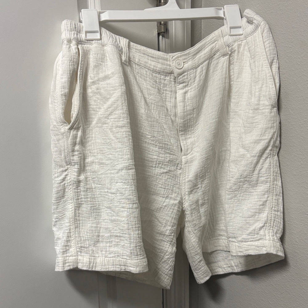 Aerie Women's Linen Long White Shorts